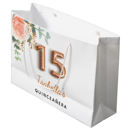 Rose Große Geschenktüte (Vorderseite Schrägansicht)