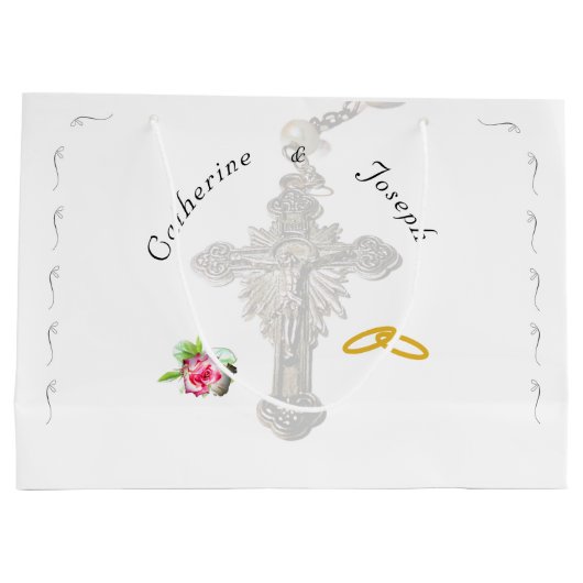 Rose Große Geschenktüte (Rückseite)