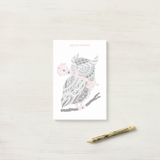 Rose Große Hornschale Personalisiert Post-it Klebezettel (Auf Schreibtisch)