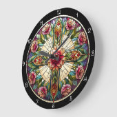 Rose Große Wanduhr (Winkel)