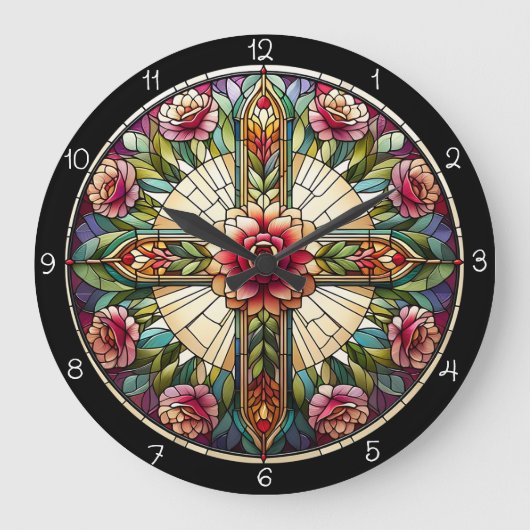 Rose Große Wanduhr (Vorderseite)