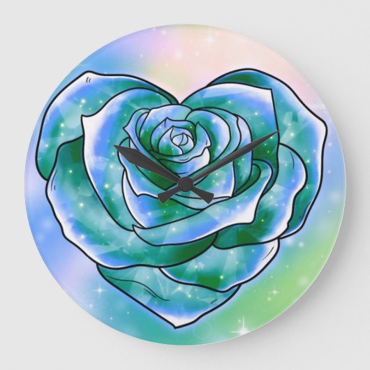 Rose Große Wanduhr (Vorderseite)