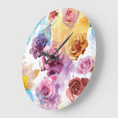 Rose Große Wanduhr (Winkel)