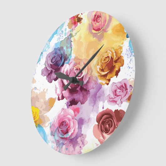 Rose Große Wanduhr (Winkel)