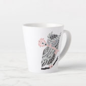 Rose Großes Horned Owl Latte Tasse (Rechte Ecke)