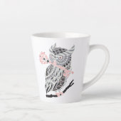 Rose Großes Horned Owl Latte Tasse (Rechts)