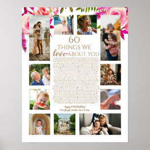 Rose Gründe, warum wir Ihnen 60 Dinge zum Geburtst Poster
