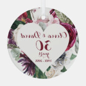 Rose Grüne 30 Jubiläum Keramik Ornament (Rückseite)