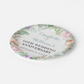 Rose Grüne 60. Diamant Hochzeitstag Pappteller (Schrägansicht)