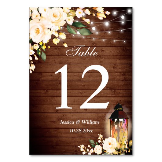 Rose Grüne Hochzeitsszene Tischnummer (Rückseite)