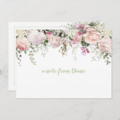 Rose Grüne Mitteilungskarten (Vorne/Hinten)