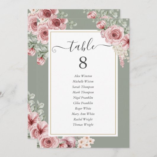 Rose Grüne Tischnummer (Vorne/Hinten)