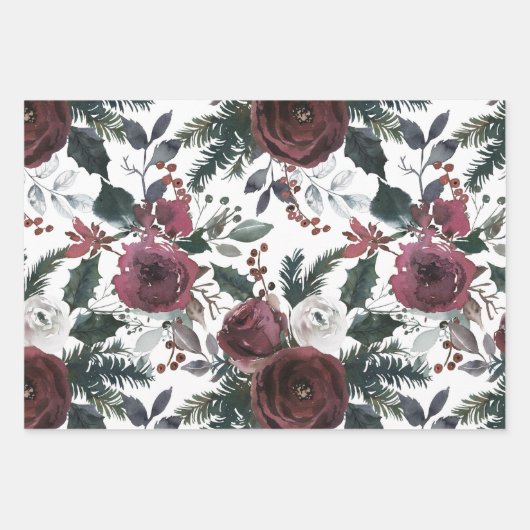 Rose Grüner Kiefer und Heiliger Pinien Geschenkpapier Set (Vorderseite 3)