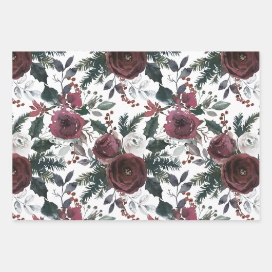 Rose Grüner Kiefer und Heiliger Pinien Geschenkpapier Set (Vorderseite 2)