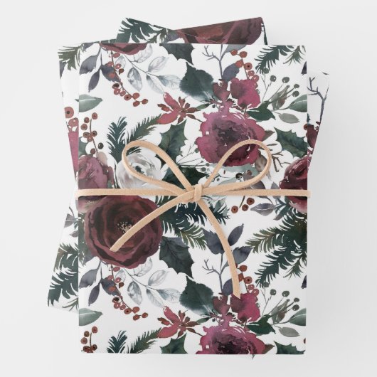 Rose Grüner Kiefer und Heiliger Pinien Geschenkpapier Set (Beispiel)
