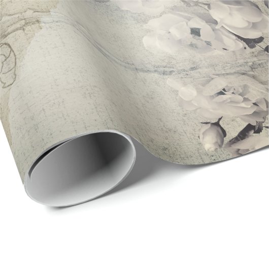 Rose Grunge Gray Gothic Geschenkpapier (Rolleneckpunkt)
