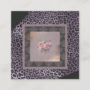 Rose-Grunge im Blumenmuster Quadratische Visitenkarte