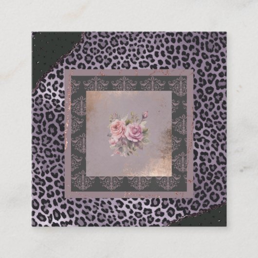Rose-Grunge im Blumenmuster Quadratische Visitenkarte (Vorderseite)