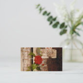 Rose Grunge Visitenkarte (Stehend Vorderseite)