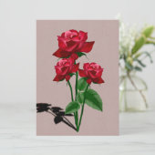 Rose Grußkarte Feiertagskarte (Stehend Vorderseite)