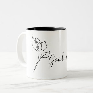 Rose-"Gute Vibes"-Tasse Zweifarbige Tasse