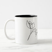 Rose-"Gute Vibes"-Tasse Zweifarbige Tasse (Links)