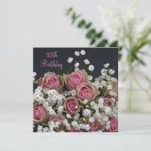 Rose & Gypsophila Bouquet Einladung (Stehend Vorderseite)