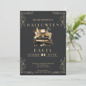 Rose Halloween Einladung (Stehend Vorderseite)