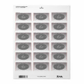 Rose handgefertigt mit Liebe-Monogramm-Quadrat Adressaufkleber (Vorne)