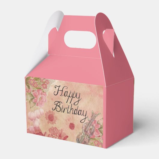 Rose Happy Birthday Gefallen Box Floral Music Desi Geschenkschachtel (Rückseite)