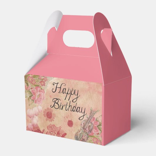 Rose Happy Birthday Gefallen Box Floral Music Desi Geschenkschachtel (Vorderseite)