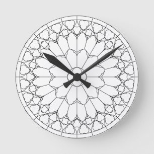 Rose Hartglas Runde Wanduhr