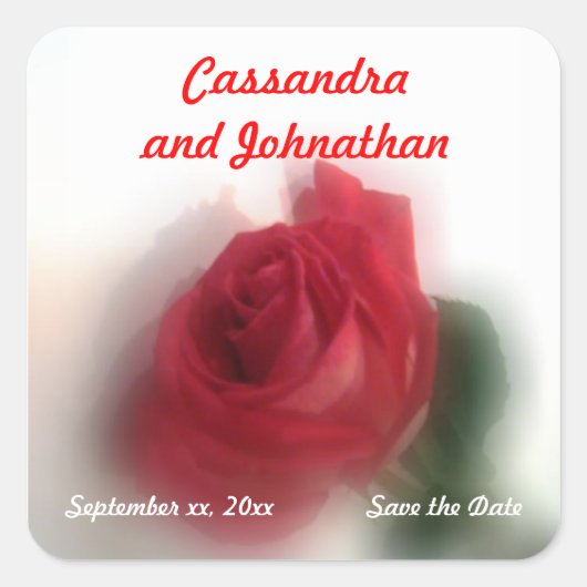 Rose Haze Save the Date Aufkleber (Vorderseite)