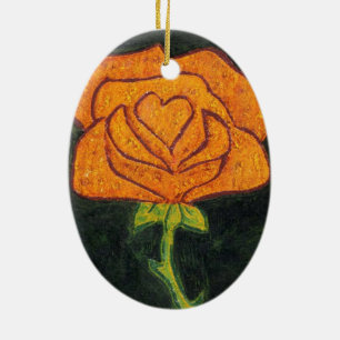 "Rose Heart #2" Blumendekoration Keramik Ornament