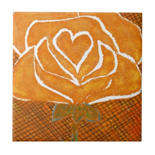 "Rose Heart #3" Kitchen Garden Keramik Tile Fliese (Vorderseite)