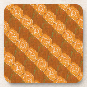 "Rose Heart #3 Tiled Pattern" Blumenmuster Unterse Getränkeuntersetzer
