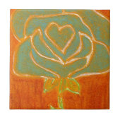 "Rose Heart #4" Kitchen Garden Keramik Tile Fliese (Vorderseite)