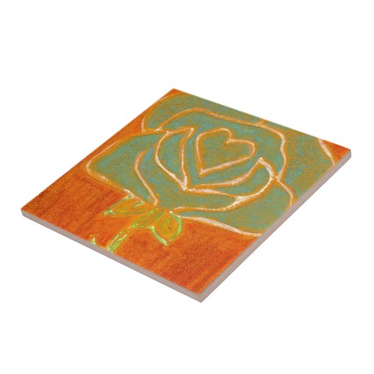 "Rose Heart #4" Kitchen Garden Keramik Tile Fliese (Seite)