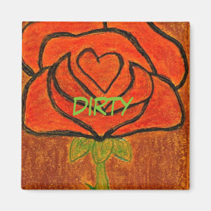 "Rose Heart #6" Geschirrspüler Status Magnet