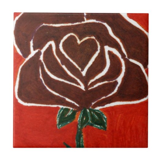 "Rose Heart #7" Kitchen Garden Keramik Tile Fliese (Vorderseite)