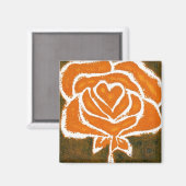 "Rose Heart #8" Blumenmagnet Magnet (Vorderseite/Rückseite)
