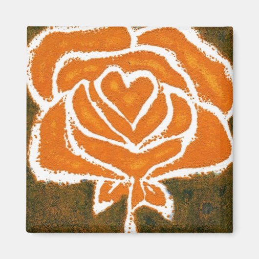 "Rose Heart #8" Blumenmagnet Magnet (Vorne)