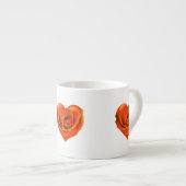 Rose Heart Bright Orange Espressotasse (Vorderseite Rechts)