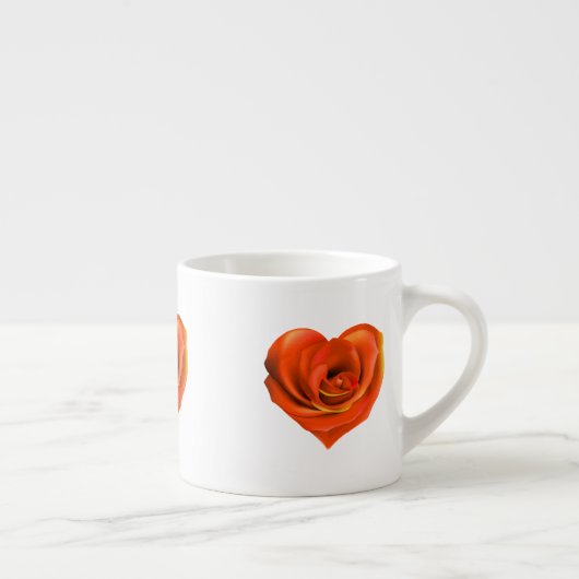 Rose Heart Bright Orange Espressotasse (Rechts)