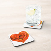 Rose Heart Bright Orange Untersetzer (Rechte Seite)