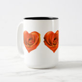 Rose Heart Bright Orange Zweifarbige Tasse (Vorderseite Links)