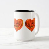 Rose Heart Bright Orange Zweifarbige Tasse (VorderseiteRechts)