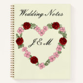 Rose Heart Wedding Planner Notebook - Cream Notizblock (Vorderseite)