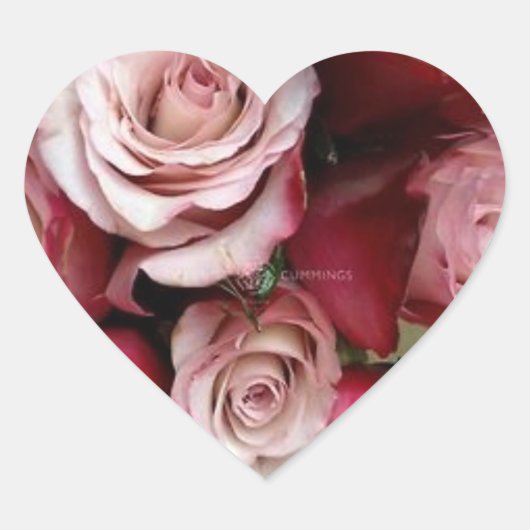 Rose Heart Wedding Stickers (Vorderseite)