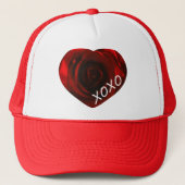 Rose Heart XOXO Trucker Hat Truckerkappe (Vorderseite)